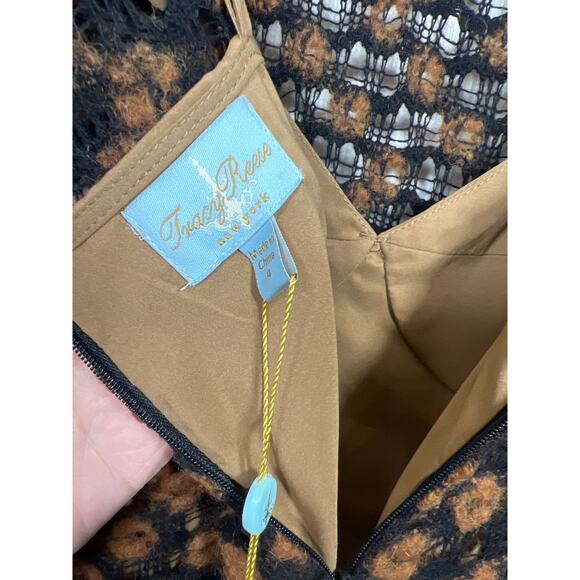 New Tracy Reece New York Fringed Shift Dress in Rich Curry Women's 4 / Small - Picture 4 of 8